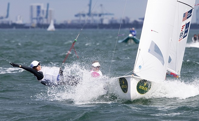 Erin Maxwell, Isabelle Farrar, 470-Women, USA 1757,USA - Rolex Miami OCR ©  Rolex/Daniel Forster http://www.regattanews.com